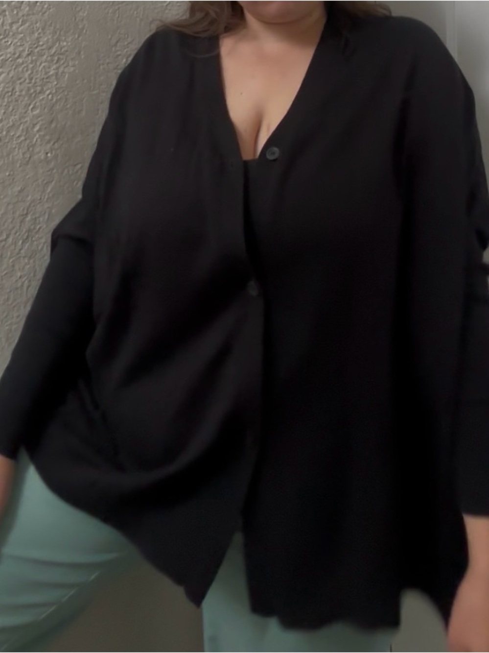 Black Batwing Wool Cardigan by COS